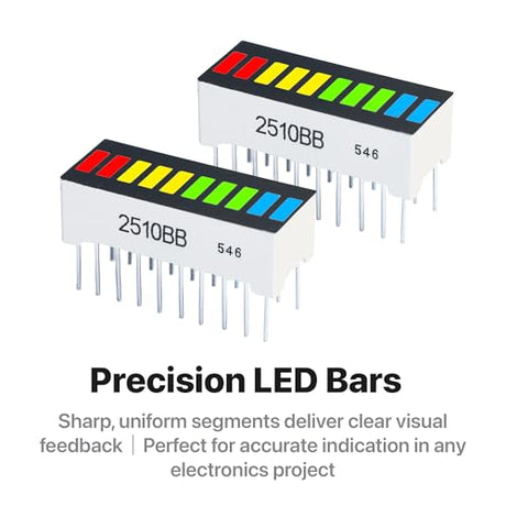 LONELY BINARY 12-Pack 10-Segment LED Bar Graph 6-Color Resistor PCB Case