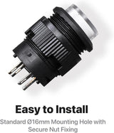 10-Pack 16mm Latching LED Push Button Switch, 5 Colours