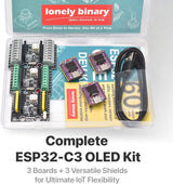3-Pack ESP32-C3 OLED WiFi BLE LiPo Shield