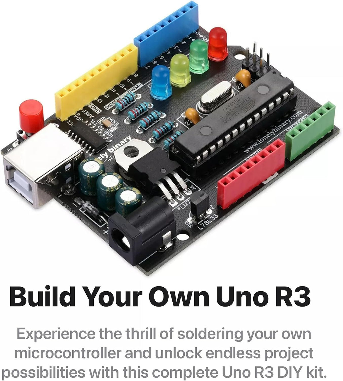 DIY UNO R3 Kit, ATmega328P Through-Hole