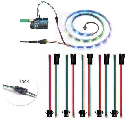 5 Set WS2812 RGB LED Cable Set
